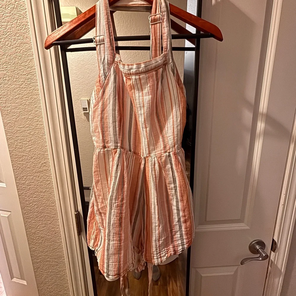 Very J Striped Pink and White Romper - Picture 3 of 5